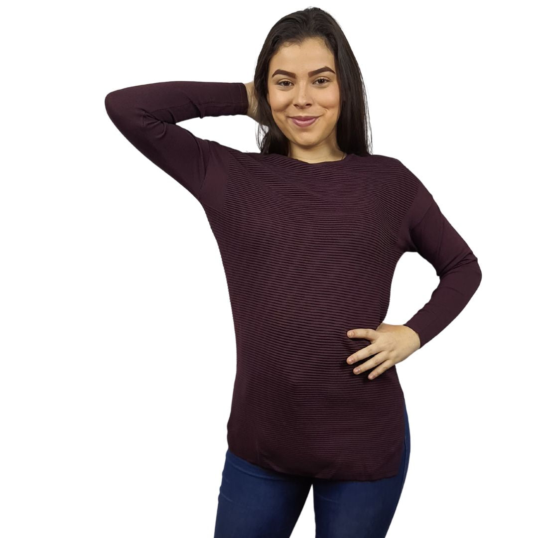 Blusa Vero Moda Morado Oscuro Style SAMANTHA L/S KNIT(MM)