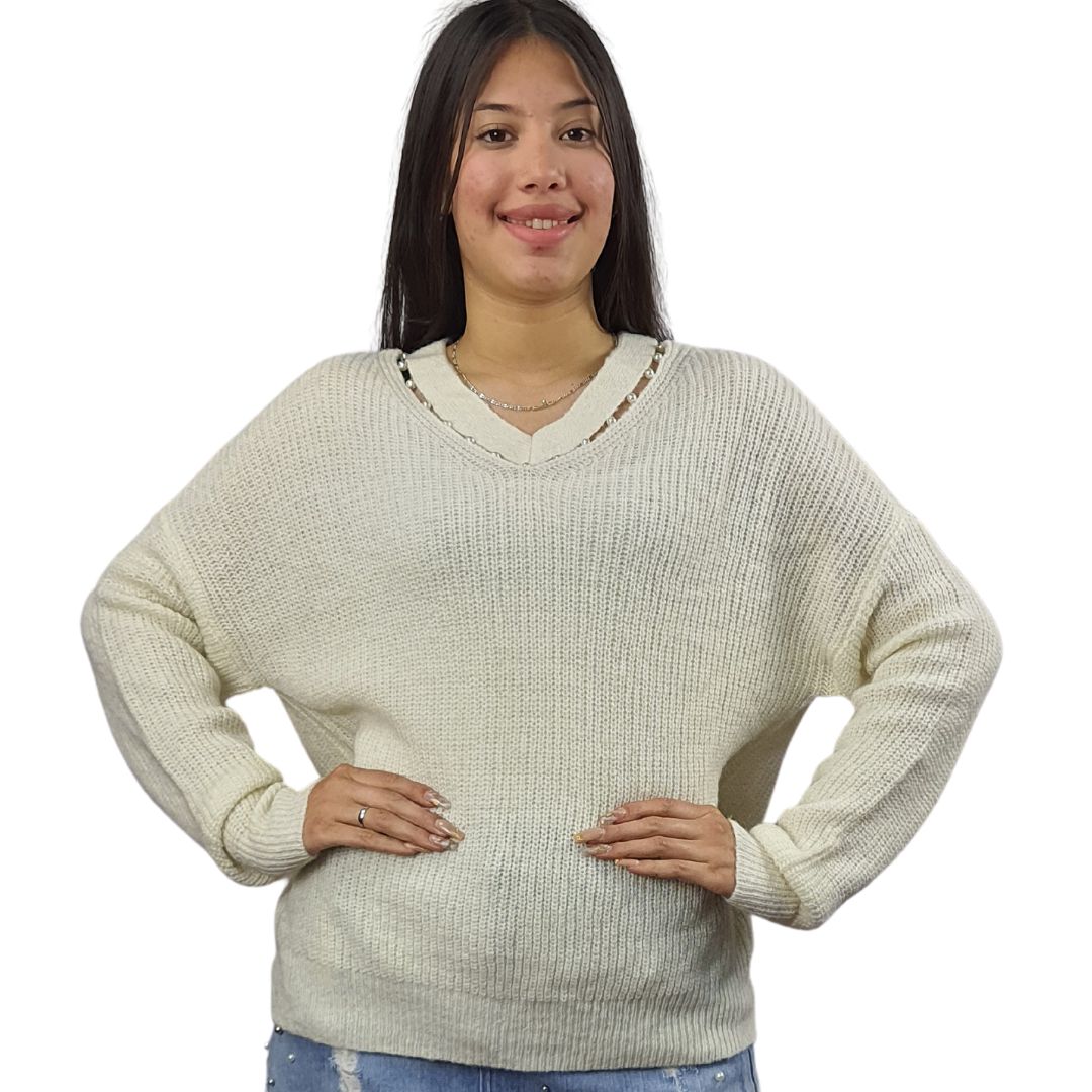 Sweater Vero Moda Blanco Style ORANGE L/S KNIT(VMC-DR)
