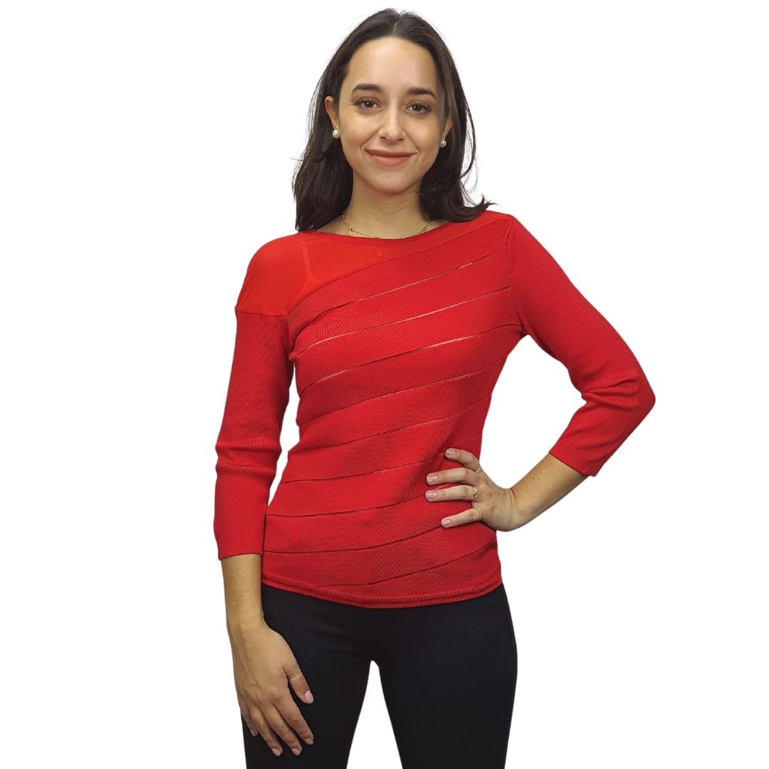 Sweater Vero moda Rojo  Style UEY L/S KNIT(VMC-UM)