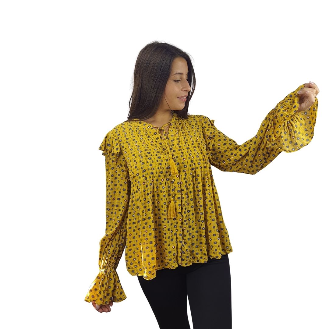 Blusa Vero Moda Amarillo Style ISSA L/S SHIRT(DR)