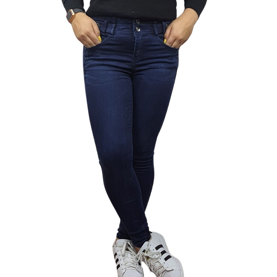 Jeans Vero Moda Azul Oscuro Style IDA 9/10 MID WAIST X-SLIM JEANS(PM-EC-1)