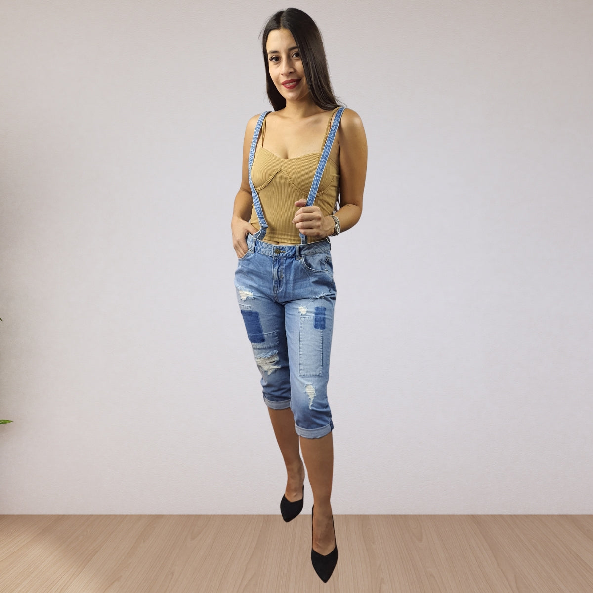 Pescador Vero Moda Azul  Style BEAN 3/4 BOYFRIEND JEANS(NE-CT-2)