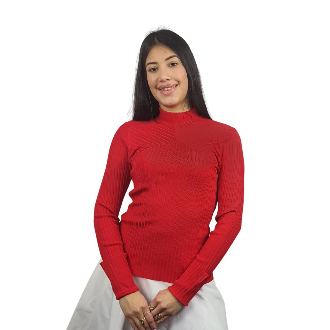 Sweater Vero Moda Rojo Style KARINA L/S KNIT(VMC-UM)