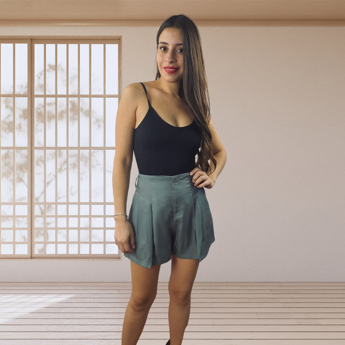Short Vero Moda Verde Claro Style SHANGHAI DIVA SOFT MW SHORTS(DR)