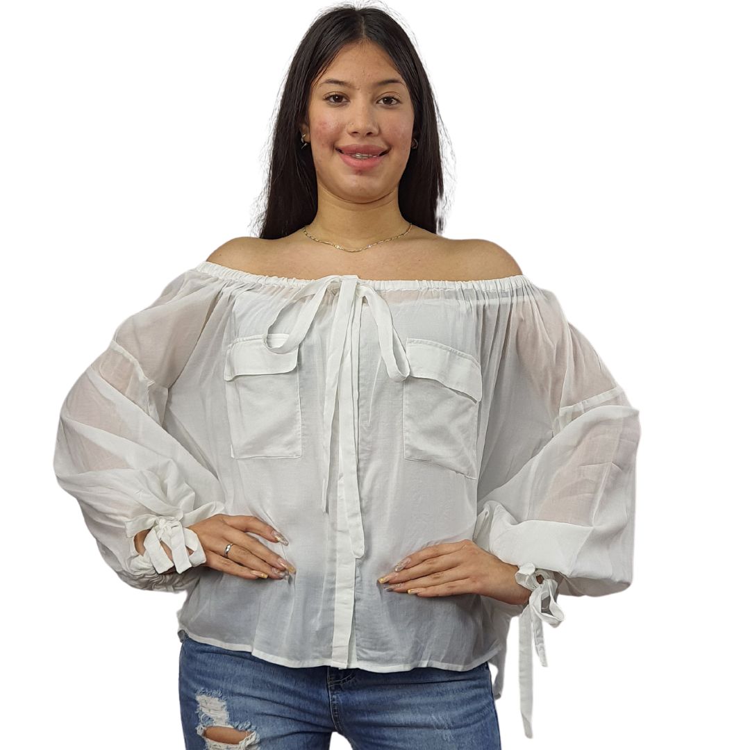 Blusa Vero Moda Blanco Style GEOGIA L/S SHIRT SET(FL)