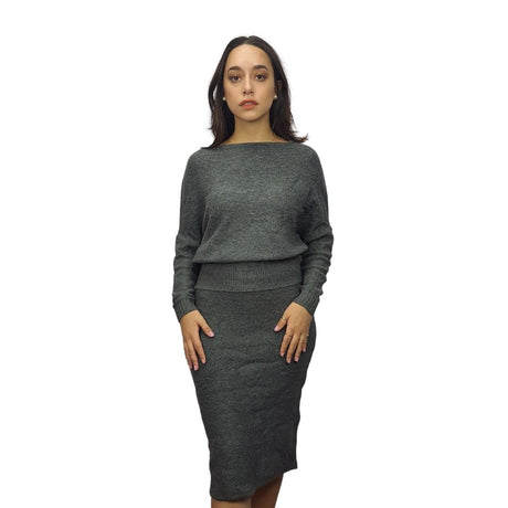 Vestido Vero Moda Gris Style ANGELIQUE L/S KNIT DRESS(VMC-MW-ET-2)