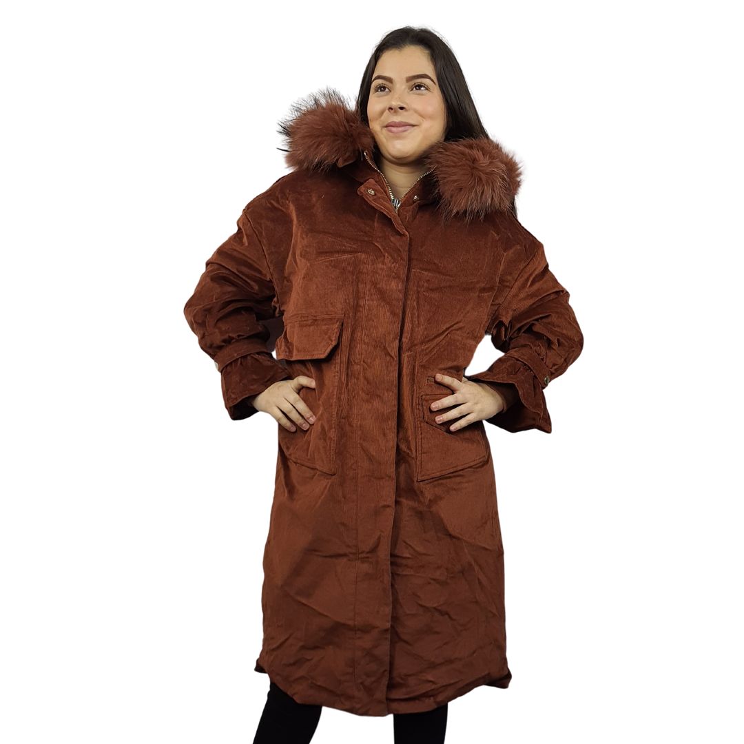 Parka Vero Moda Marron Style CHOICE PATCH 3/4 DOWN COAT-OR