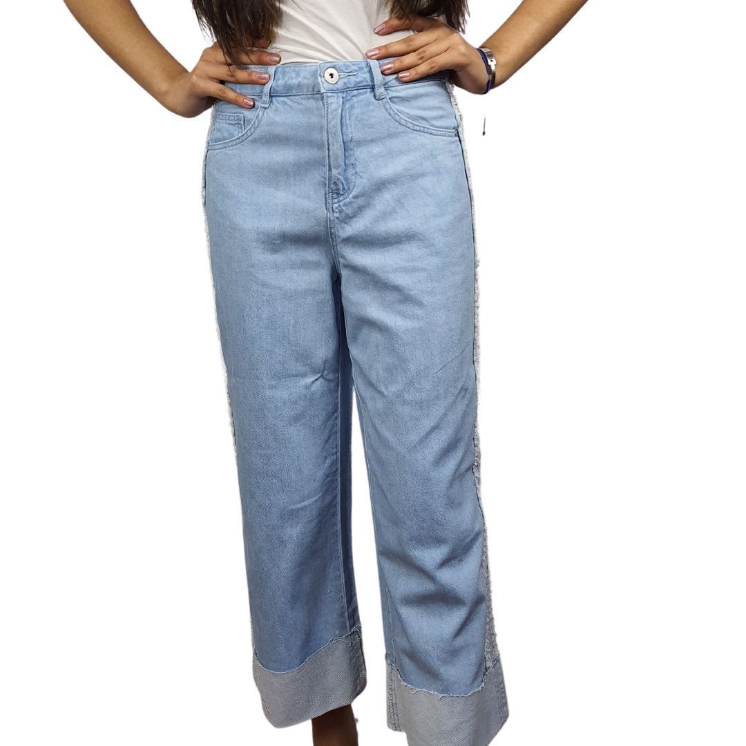 Jeans Vero Moda Azul Claro Style SHANGHAI JAX 7/8 HW LOOSE JEANS(LL)