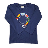 Polera Babycottons T-Shirt ML Football Azul
