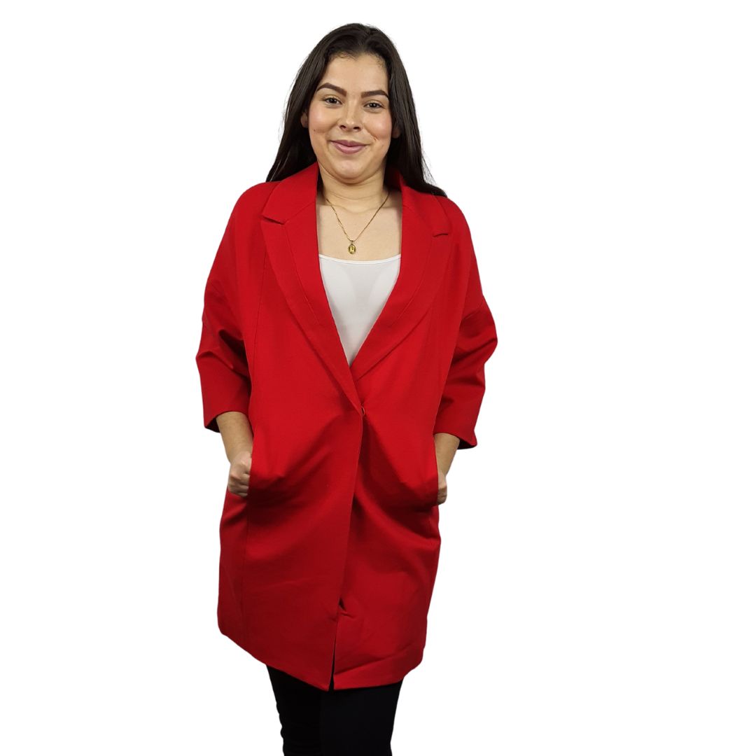 Blazer Vero Moda Rojo Style PENNY 7/8 SWEAT COAT(RN)