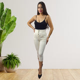 Pescador Vero Moda Blanco Style MOUNTAIN 3/4 HW X-SLIM JEANS(TP-EC-1)