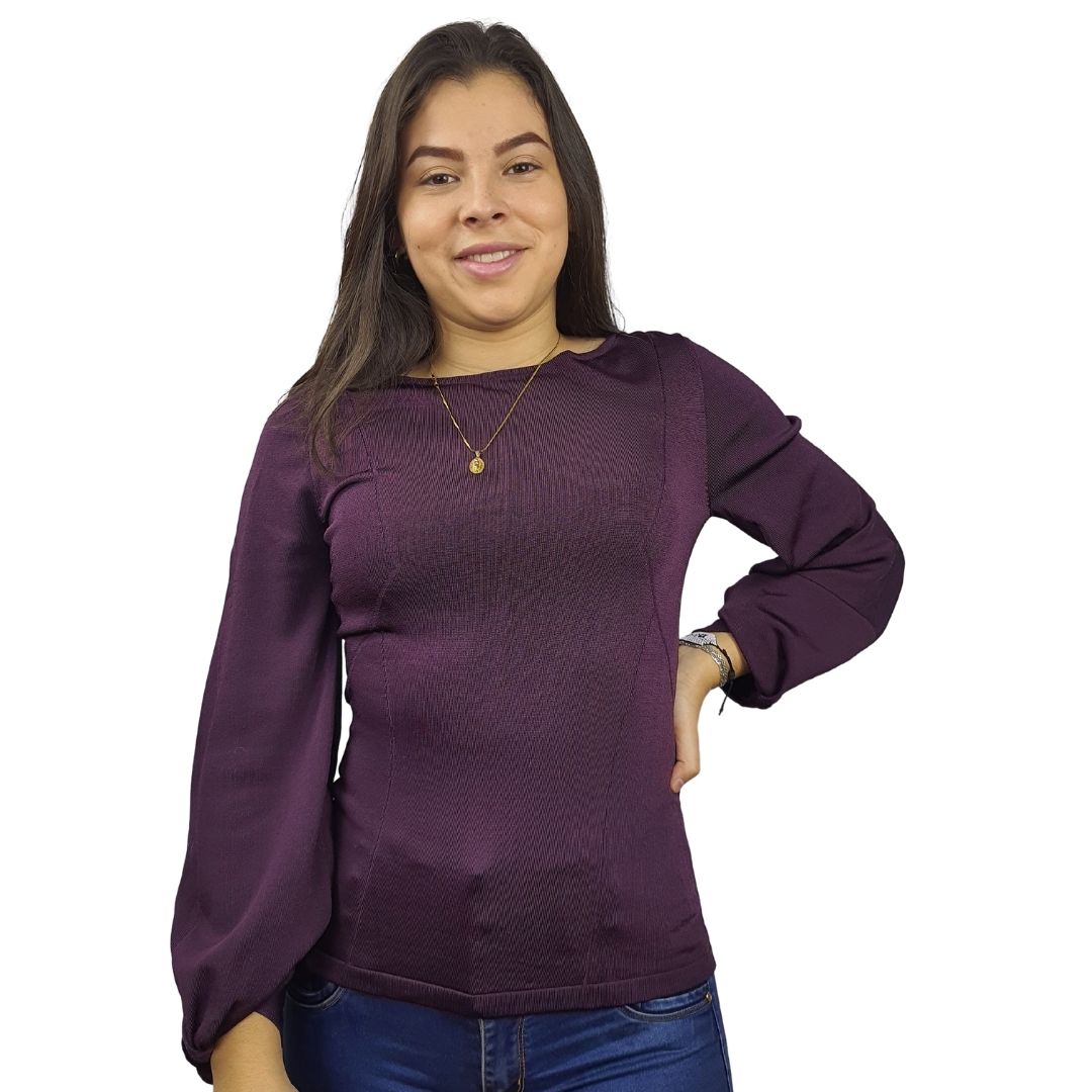 Blusa Vero Moda Morado Style GREAT L/S KNIT(VMC-EL)