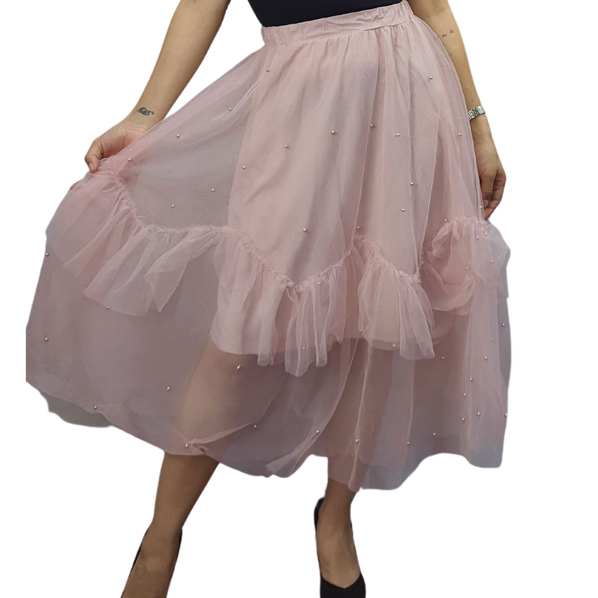 Falda Vero Moda Rosa Vieja Style ANNA JERSEY SKIRT(VMC-DR)