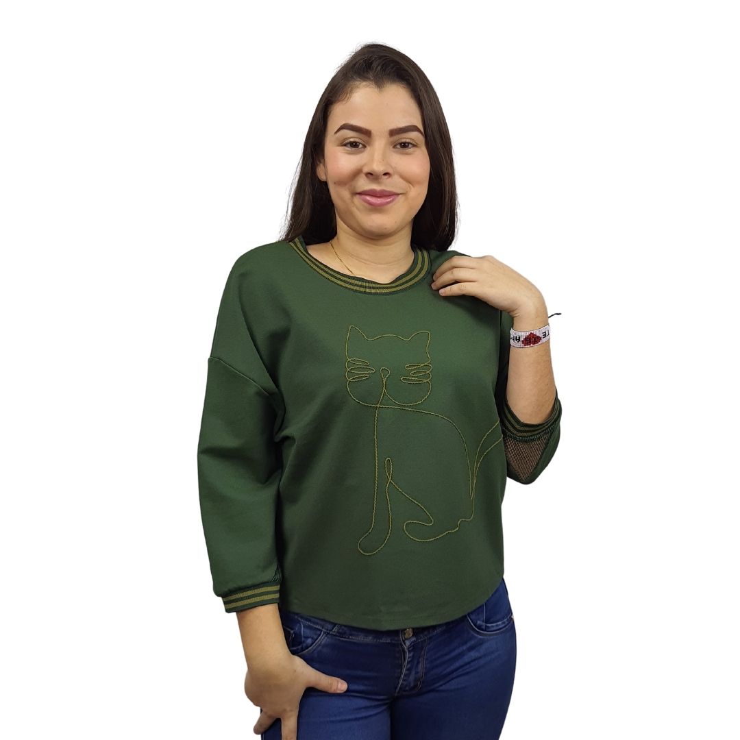 Blusa Vero Moda Verde Style YARN 3/4 TOP(PM-CT-2)