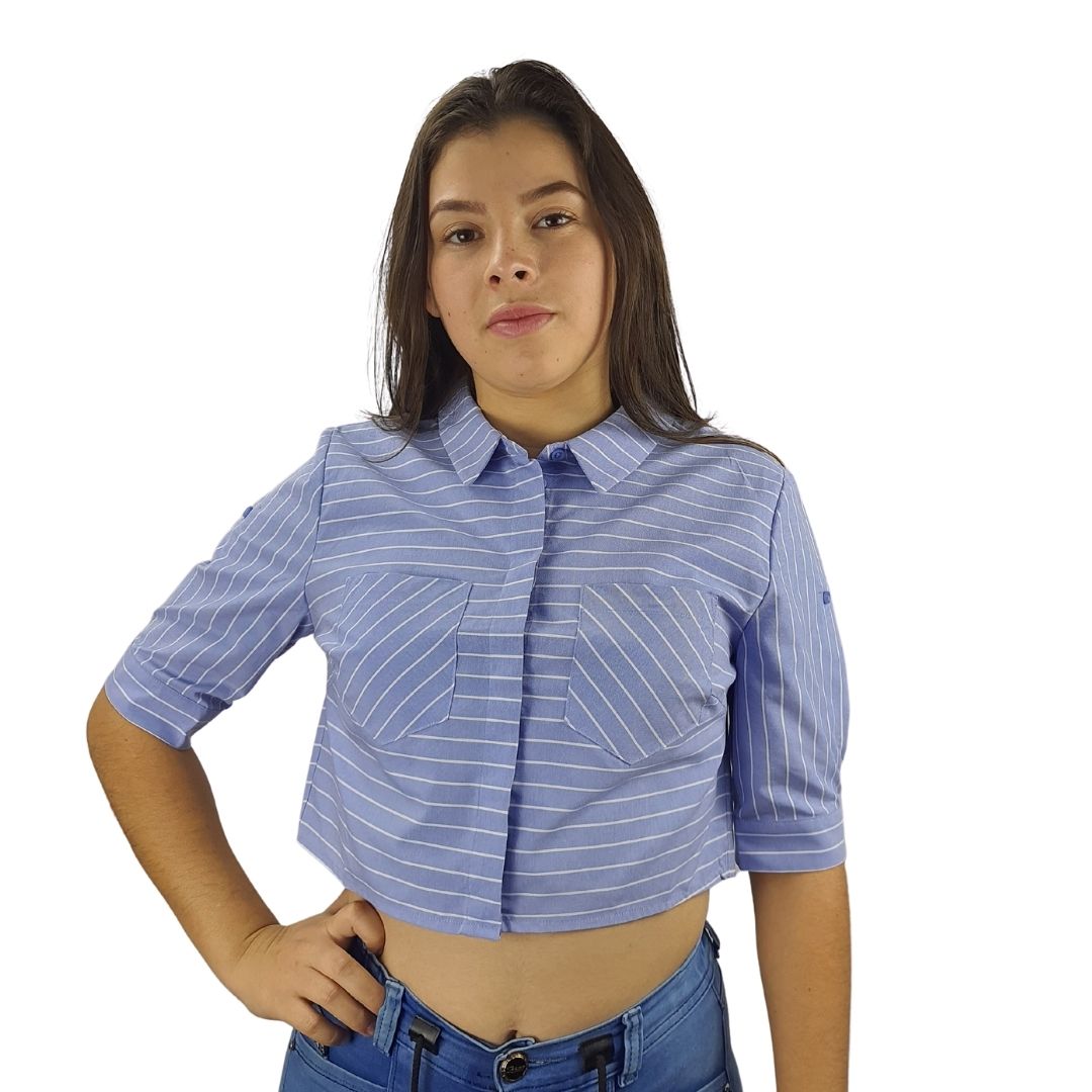 Blusa Vero Moda Azul Style JOLENE 1/2 SHIRT(MP)