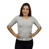 Blusa Vero Moda Blanco y Negro Style ADELINA STRIPE 1/2 TOP(FL)