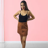 Falda Vero Moda Marron Style NANCY MINI SKIRT(FL)