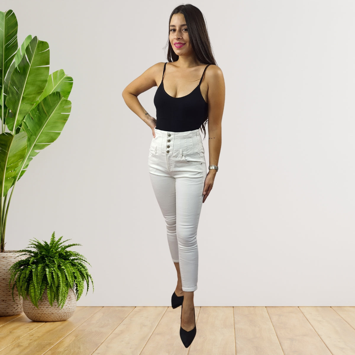 Jeans Vero Moda Blanco Style YEAH 7/8 HW X-SLIM JEANS(TP-EC-1)