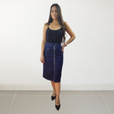 Falda Vero Moda Azul Oscuro Style ZIPPER HW DENIM SKIRT(MM)