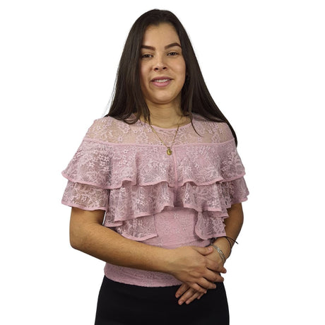 Blusa  Vero Moda Rosa Vieja  Style LOLITA 1/2 WOVEN TOP(VMC-NN)