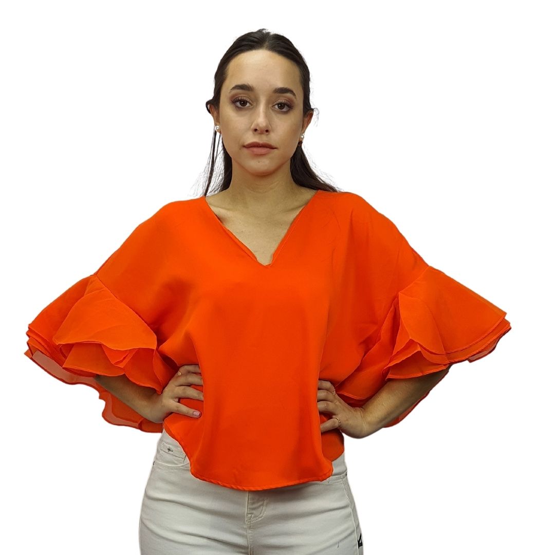 Blusa Veromoda Naranja Style VIVIEN 1/2 TOP SET(VMC-TP-ET-3)