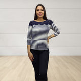 Blusa Vero Moda Azul Oscuro Style FUVA STRIPE 3/4 TOP(EL)