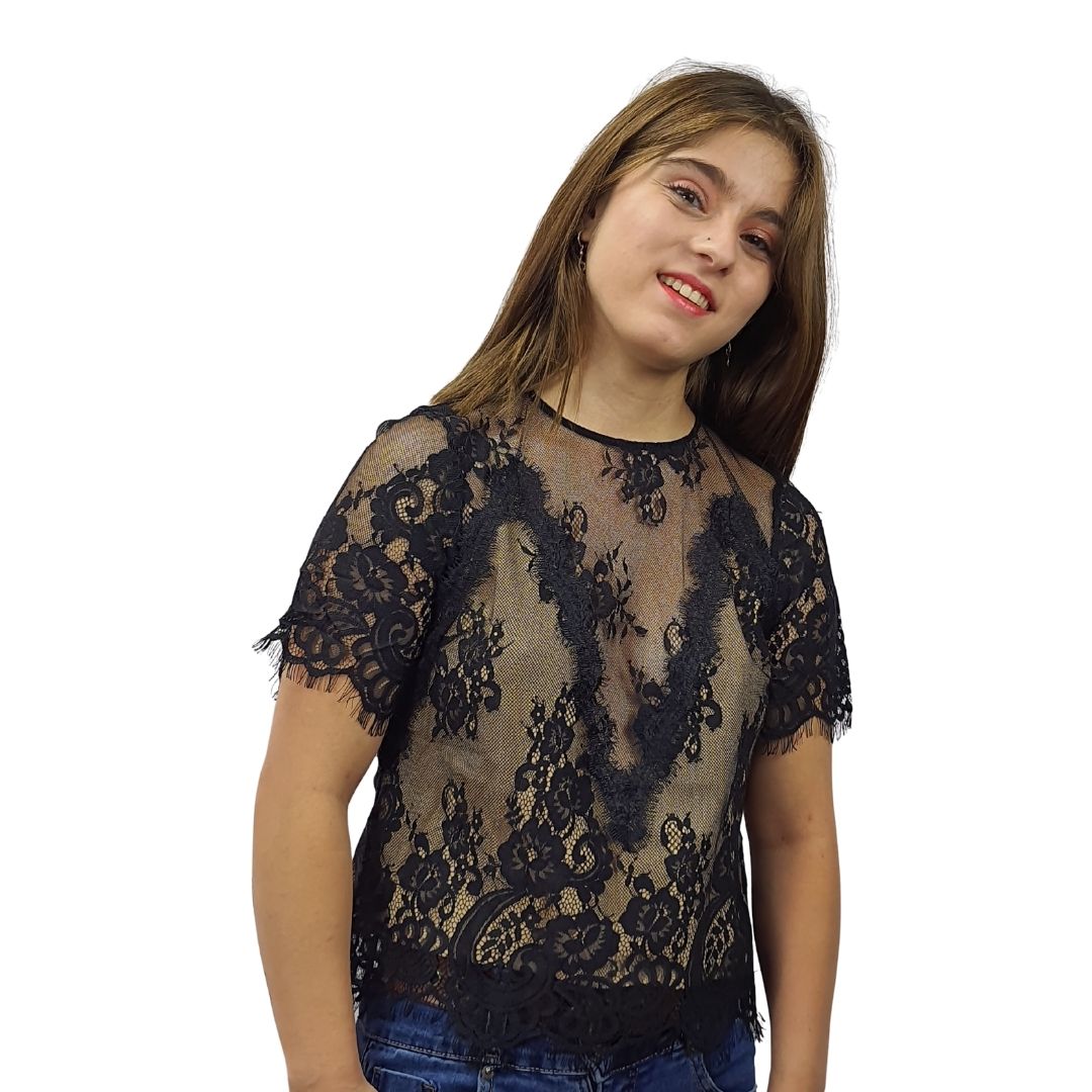 Blusa (Top) Rapsodia Ayise Negro