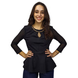 Blusa Vero Moda Negro Style RETAIL CORE 3/4 JERSEY TOP(VMC-BN)