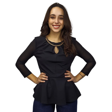 Blusa Vero Moda Negro Style RETAIL CORE 3/4 JERSEY TOP(VMC-BN)