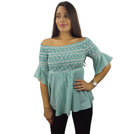 Blusa Vero Moda Verde Style HEBE 1/2 TOP(FL)