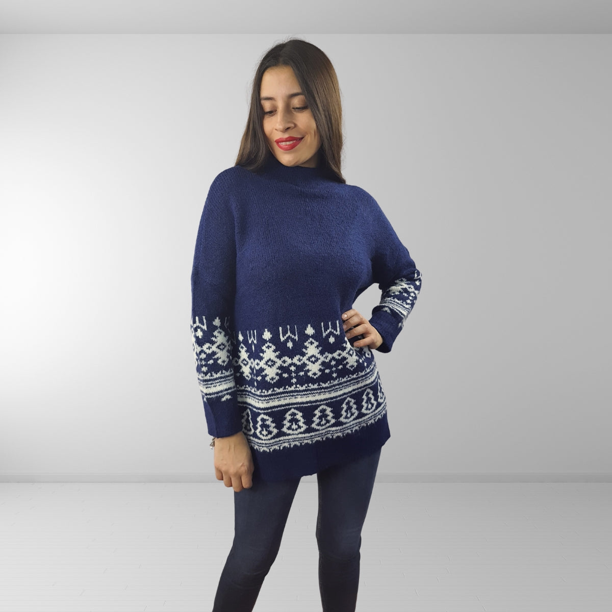Sweater Vero Moda Azul Oscuro  Style LENA L/S KNIT(BN-EC-2)