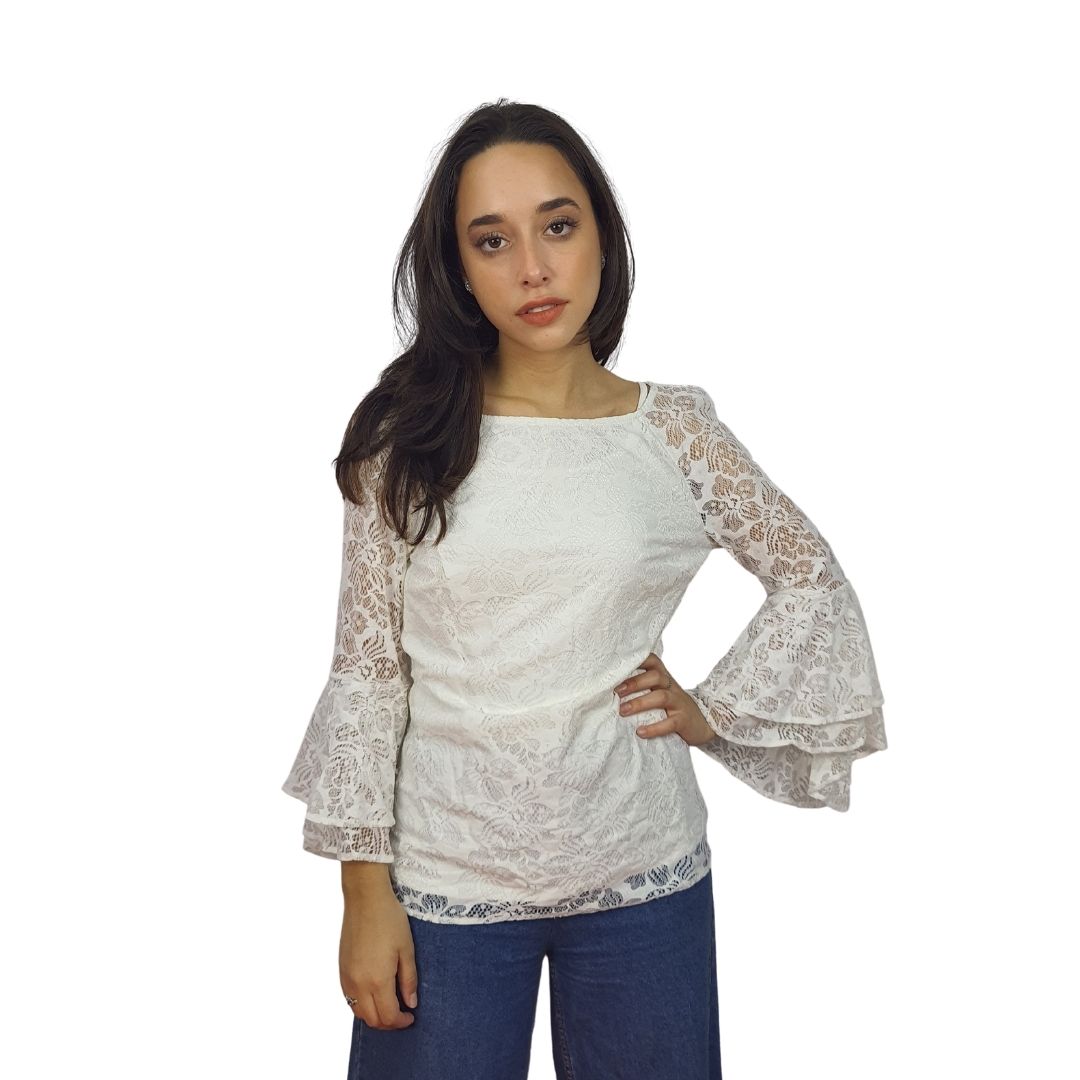 Blusa Vero Moda Blanco Style ROMANCE 3/4 TOP(VMC-DR)