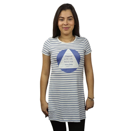 Polera Vero Moda Blanco y Azul Style SHIRLEY S/S TOP(NE-EC-2)