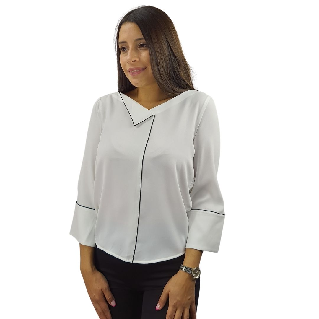 Blusa Vero Moda Blanco Style JOYCE 3/4 TOP(SL)