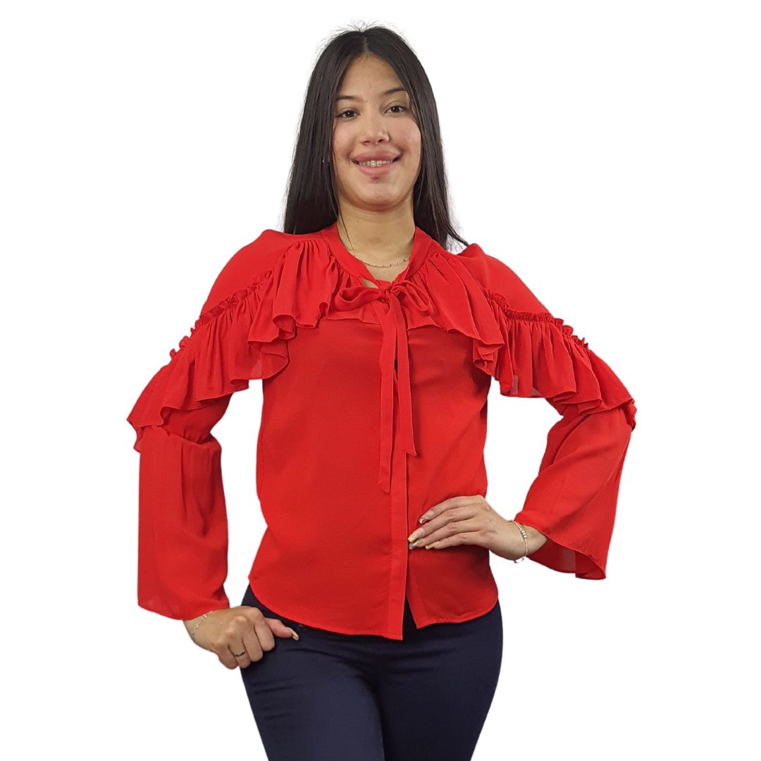 Blusa Vero Moda Rojo Style RAY L/S SHIRT(VMC-NR)
