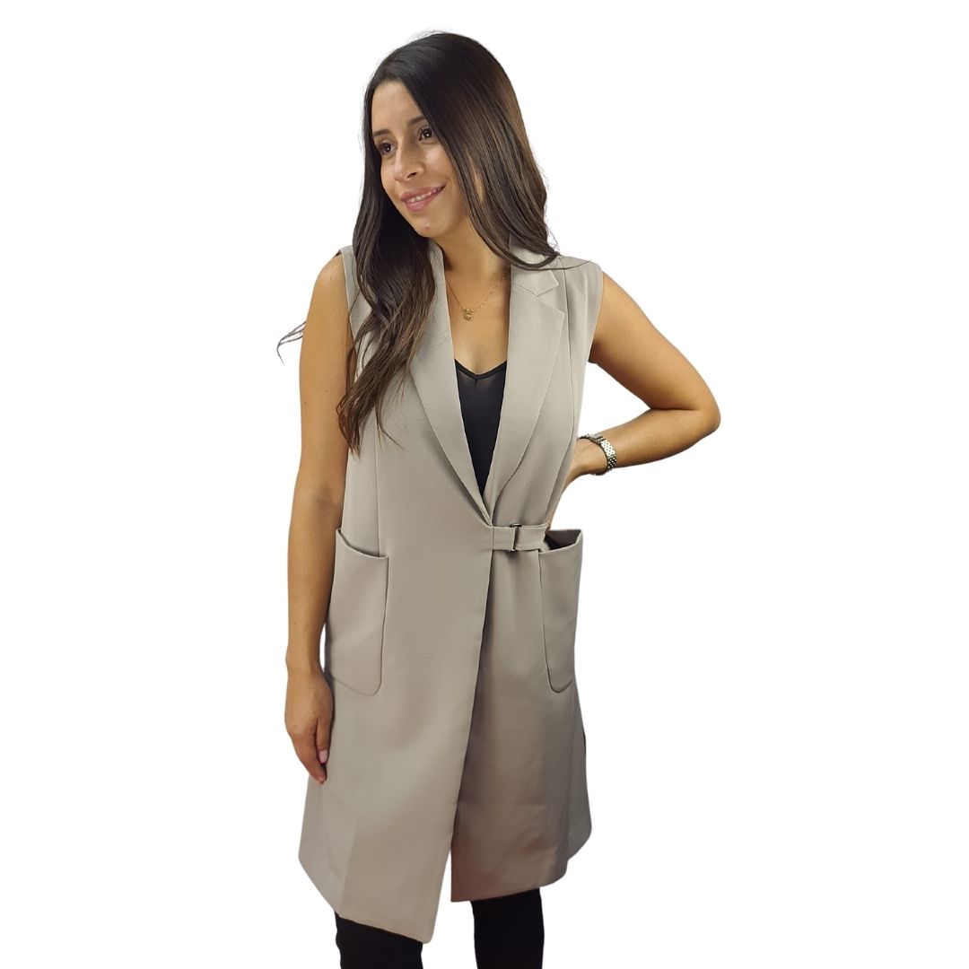 Chaleco  Vero moda Beige Style PATCH WAISTCOAT(VMC-TP)