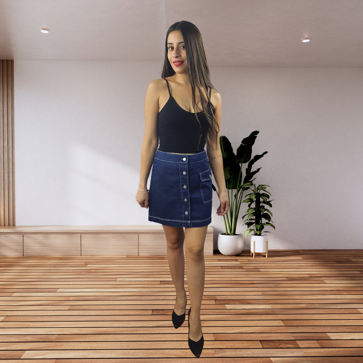 Falda Vero Moda Azul Oscuro Style OPTICIAN DENIM SKIRT(TP)