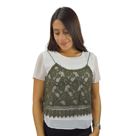 Top Vero moda Verde Style PORTER S/S TOP SET(HH)
