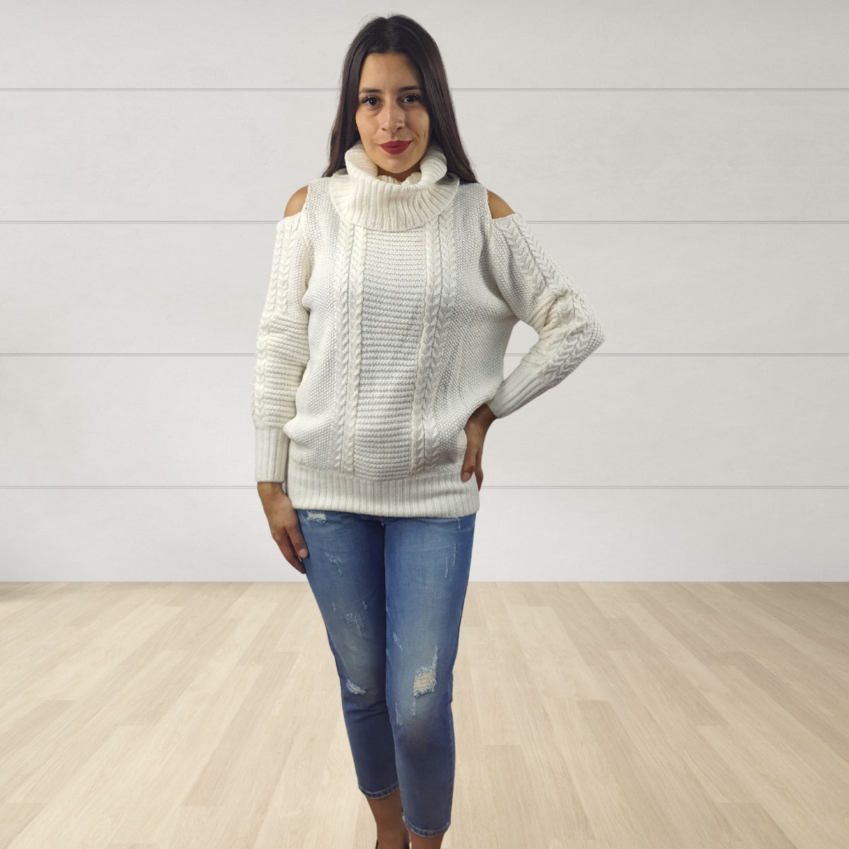 Sweater Vero Moda Blanco Style DREAM L/S KNIT(EL)RE