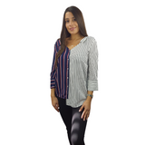 Camisa Vero Moda Azul  Style NIPPY STRIPE 3/4 SHIRT(LL)