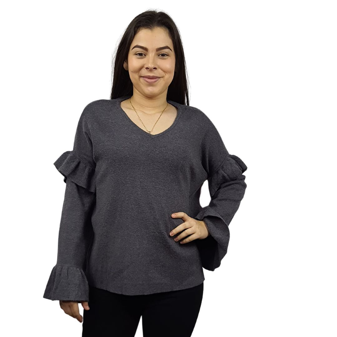 Sweater Vero Moda Gris Style GITANA L/S TOP(HOMEWEAR)