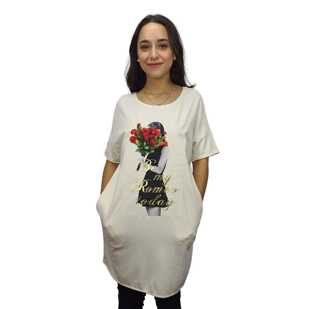 Bluson  Vero Moda Blanco  Style HIDE CANNA S/S LONG TOP(CR)
