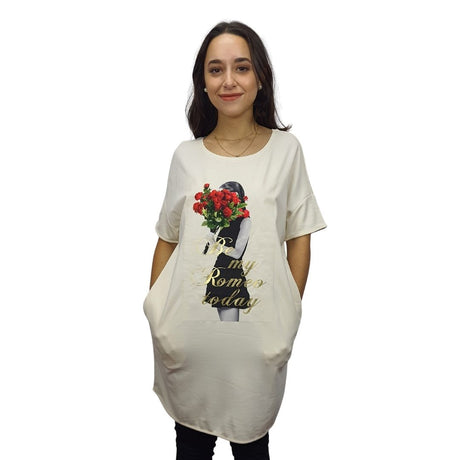Bluson  Vero Moda Blanco  Style HIDE CANNA S/S LONG TOP(CR)