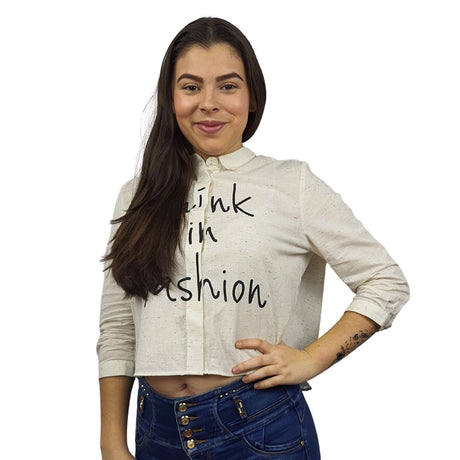 Blusa Vero Moda Beige Style LAYZ ALEX 3/4 SHIRT(MW-CT-3)