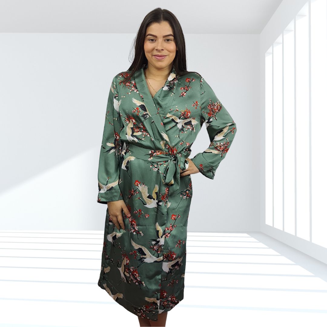 Bata de Pijama Vero Moda Verde Style HENRY L/S ROBE(HOMEWEAR)