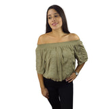 Top  Vero Moda Verde Style VICKY 1/2 WOVEN TOP(HH)