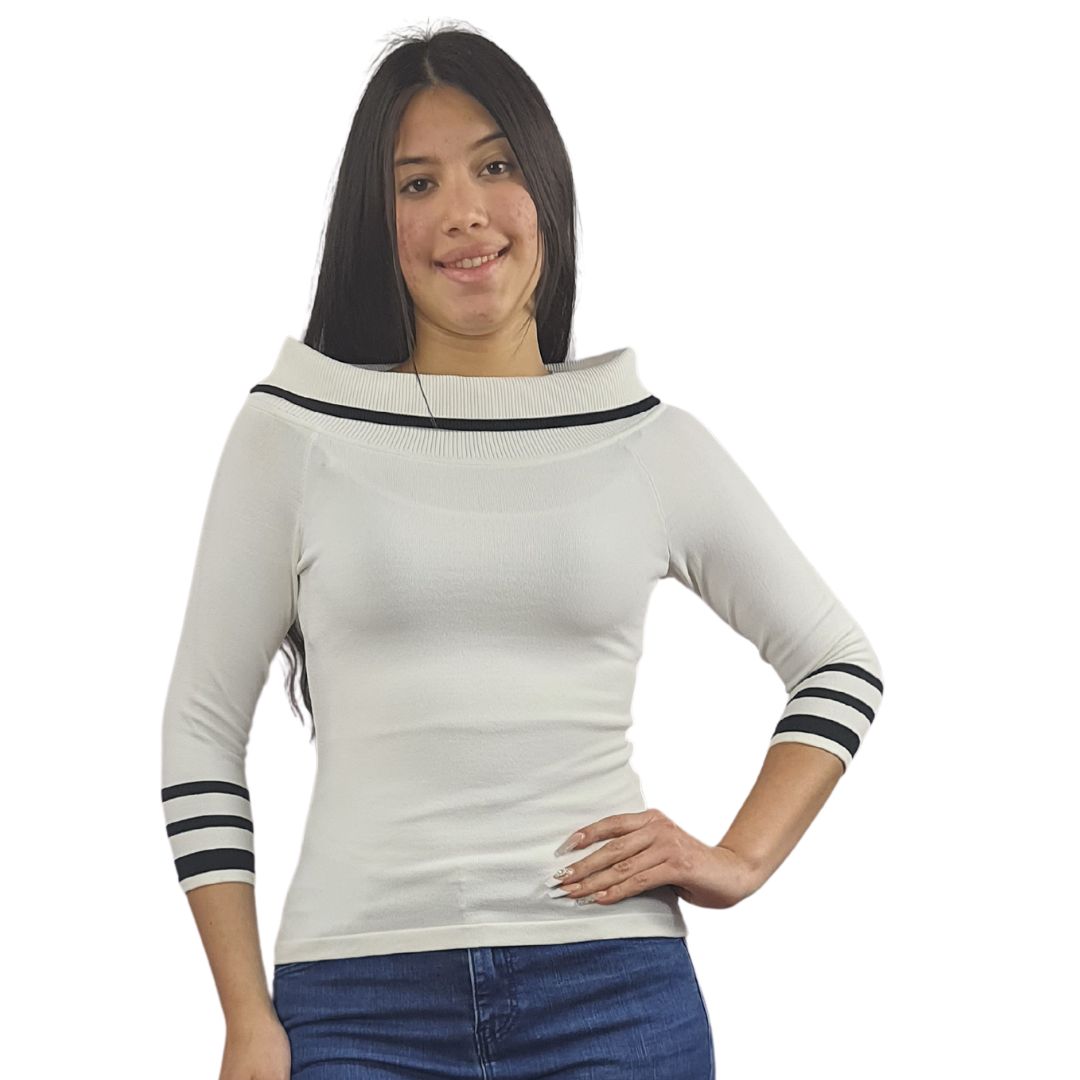 Blusa Vero Moda Blanco Style EMMA 7/8 KNIT(FL)