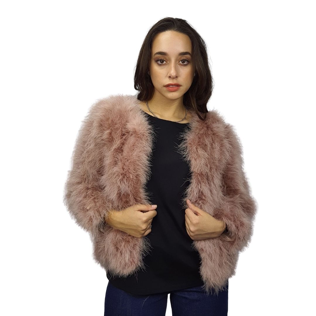 Chaqueta Vero Moda Rosa Vieja Style OTTAWA 7/8 OSTRICH FUR JKT(DR)