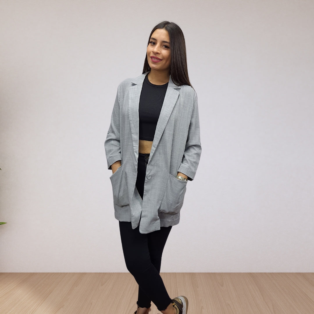 Blazer Vero Moda Gris Style DAWN 3/4 BLAZER(MM)