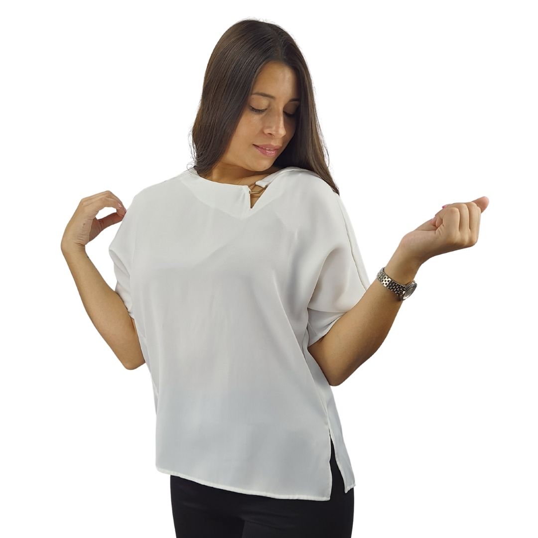 Blusa Vero Moda Blanco Style PAUL 1/2 WOVEN TOP(VMC-MM)